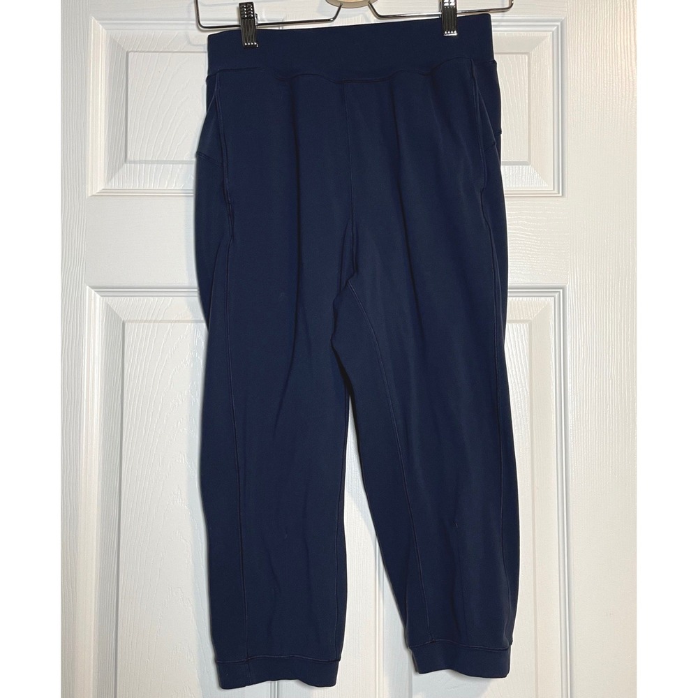 Lululemon High Rise Crop Joggers Womens Navy Blue Size 4 Athleisure